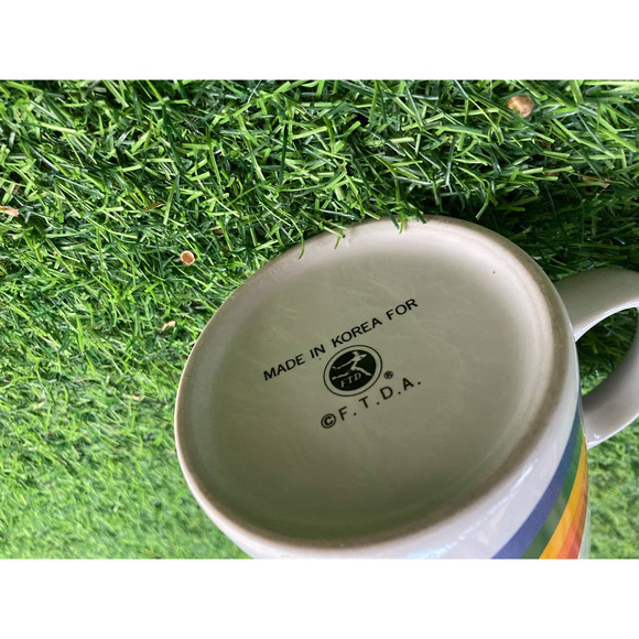 Vintage RAINBOW Coffee Mug - 80's Pride Mug - F.T.D.A. Coffee Cup - Picture 7 of 8